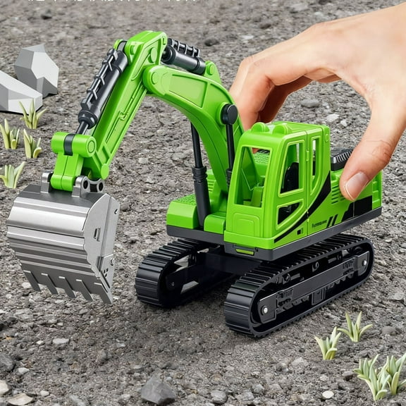 Partheme Novelty Toys Excavator Toys for Boys Kids Simulation Excavator Toy, Multi-Joint 360° Rotation Rubber Track Engineering Vehicle, Highly Realistic Safe Plastic Model Christmas Birthday Present