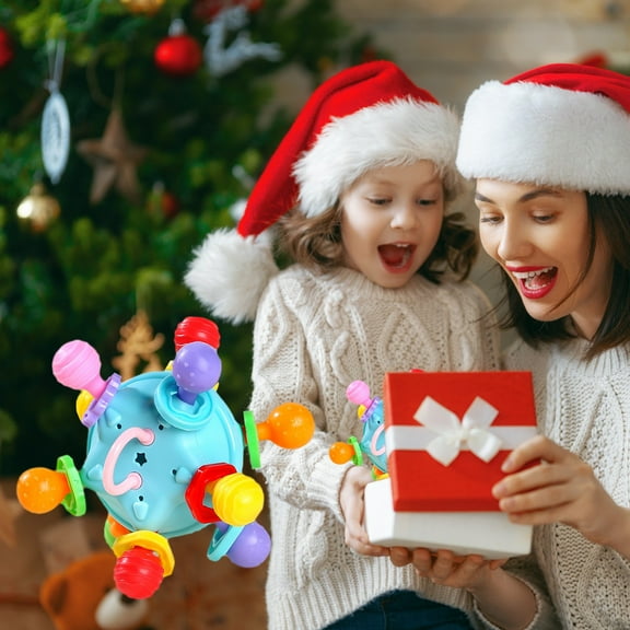 Partheme Novelty Toys Multisensory Textured Grasp Sphere With Rotation And Gentle Rattle Sounds