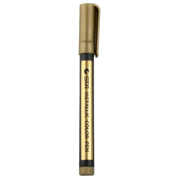 Partheme Oil Based Paint Pens, Professional Permanent & Waterproof Markers, Medium Tip, Quick-Dry for Metal, Rock Painting, Glass, Ceramic, Wood, Plastic, Fabric, Mugs & Art Craft Projects , Gold
