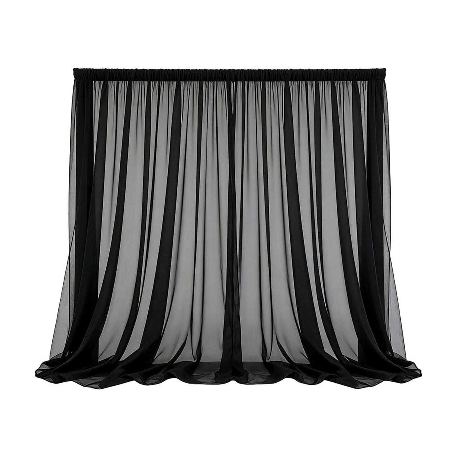 Partheme Outdoor Sheer Curtains for Patio, Waterproof Light Filtering Voile Outside Curtains Rod Pocket Drapes for Front Porch, Gazebo, Pergola, Backyard, Black