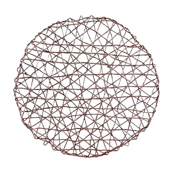 Partheme Paper Braided Round Placemats Natural Boho Table Mats Rattan Woven Rustic Round Place Mats for Dining Tables Wedding Luau Summer Party Holiday Dinner Table Centerpiece Decoration , Pink