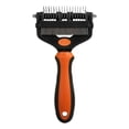 thumbnail image 1 of Partheme Pet Knot Remover Comb, Detangling Dematting Brush for Long Hair Dogs Cats, Undercoat Rake for Shedding Hair Removal, Grooming Tool for Matted Fur, Orange#2, 1 of 6