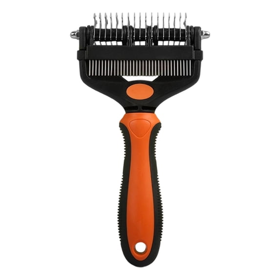 Partheme Pet Knot Remover Comb, Detangling Dematting Brush for Long Hair Dogs Cats, Undercoat Rake for Shedding Hair Removal, Grooming Tool for Matted Fur, Orange#2