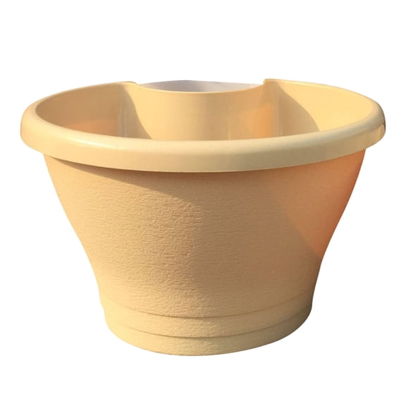 Partheme Plastic Flower Pot for Indoor Outdoor, Wall-mounted Pipe Planter for Balcony Downspout, Large Green Basket for Vegetables, Small Flower Box for Hotel Garden, Beige