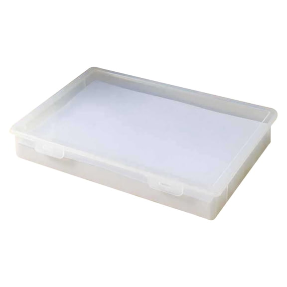 Partheme Plastic Pencil Case Box, Large Crayon Maker Pen Organizer, Plastic Containers with Snap Lids, Stackable Craft Storage Boxes Bulk, Art Box for Bead, Clear , As shown