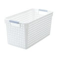 thumbnail image 1 of Partheme Plastic Storage Bins Laundry Basket Storage Baskets for Organizing, Storage Organizer Bins and Basket for Pantry Shelves Drawers Desktop Closet Playroom Classroom Office , White, 1 of 7