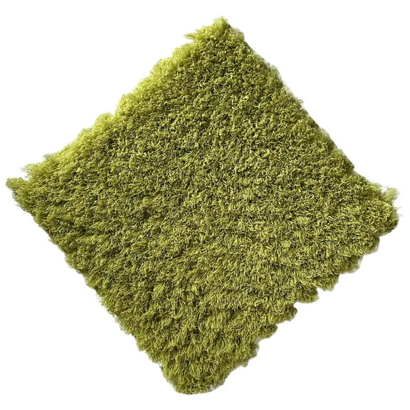 Partheme Plush Foam Floor Mat Square Interlocking Carpet Tiles with Border Fluffy Play Mat Floor Tiles Soft Climbing Area Rugs for Home Playroom, Green