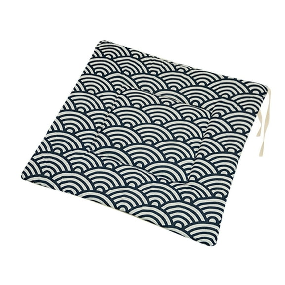 Partheme Printed Polyester Linen Rectangle Chair Cushion, Japanese Style Thick Household Seat Pad for Futon Floor Tatami, Non Slip Mat for Dining Chair Window Bench, G