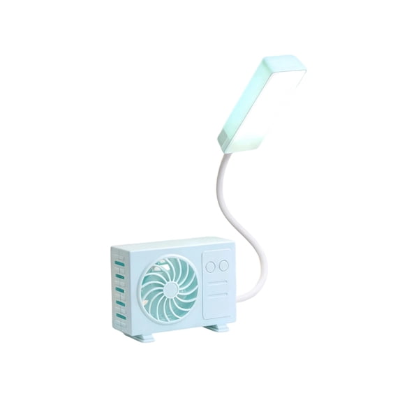 Partheme Quiet 3 Speed Desktop Fan with LED Light , Portable USB Small Cooling Fan for Student Dorm Office , Personal Table Air Circulator for Bedroom Travel, Blue