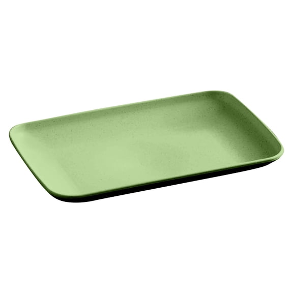 Partheme Rectangular Salad Plates, Porcelain Dessert Appetizer Plates Set, Dishwasher and Oven Safe Serving Platters for Sushi, Pasta, Fruit, Green
