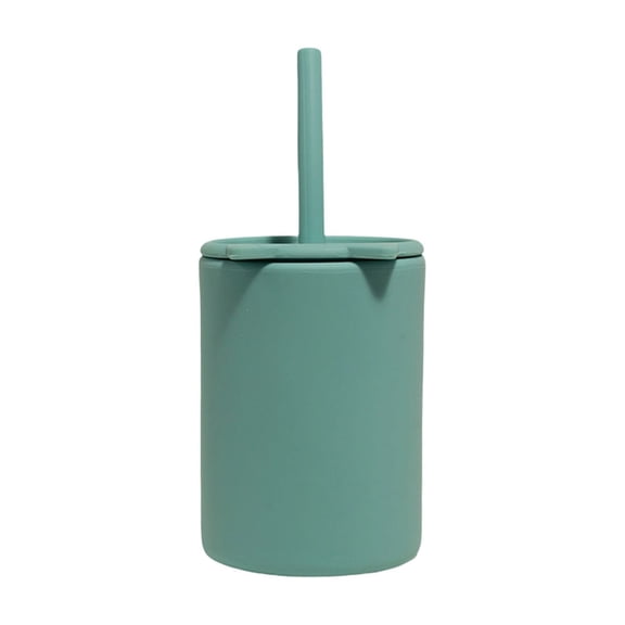 Partheme Reusable Cups with Lids & Silicone Straws |Kids & Family Safe Drinking Cup for Milk, Juice, Smoothies | Dishwasher Microwave Safe -Easy Clean for Daily use , Green