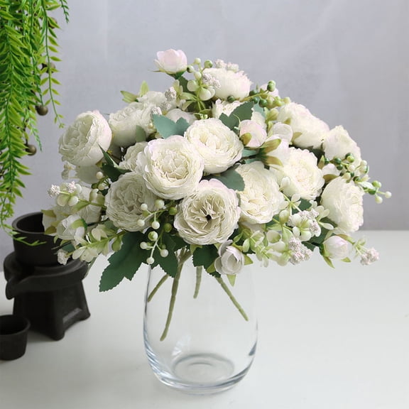 Partheme Rose Artificial Flowers, Single Rose for Valentine's Mother's Day Home Decor Centerpieces Party Wedding Anniversary Decorations , As Shown
