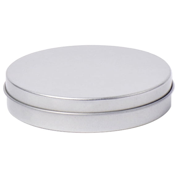 Partheme Round Storage Tins Box with Lid, Metal Silver Empty Tins Box Containers Mini Storage Box Organizer for Candles Candies Gifts Balms, A