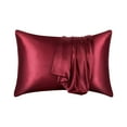 thumbnail image 1 of Partheme Satin Pillowcases, Similar to Silk Pillow Cases Set of 2, Cooling Pillow Case for Sleeping Women, Gifts for Women Men, Wine, 1 of 8