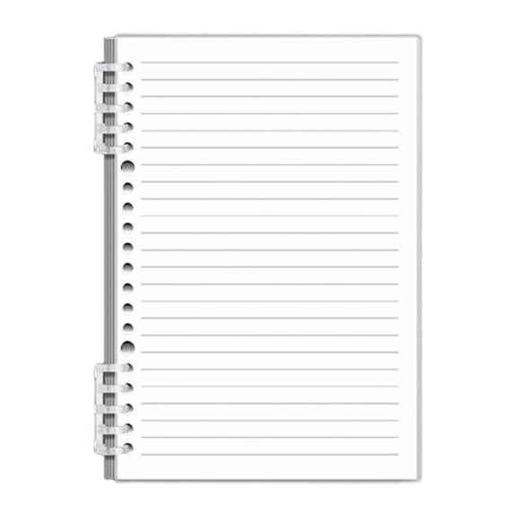 Partheme Soft Cover Transparent Ring Bounds Notebook for High Campus, Detachable A5 Notebook with Network Lines Stylish Design, White