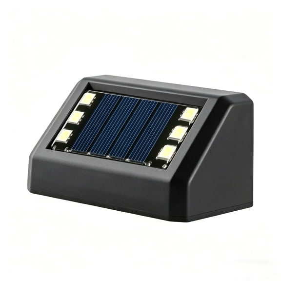 Partheme Solar Powered Stair Step Lights 2 Color Options. Rainproof Outdoor Walkway Lights for Patio Garden Yard. Warm or Cool White Auto On at Night, A