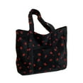 thumbnail image 1 of Partheme Strawberry Corduroy Tote Bag for Women Girls Handbags Shoulder Bags with Zipper for College Work Travel Shopping , Black, 1 of 6