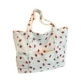 thumbnail image 1 of Partheme Strawberry Corduroy Tote Bag for Women Girls Handbags Shoulder Bags with Zipper for College Work Travel Shopping , White, 1 of 6