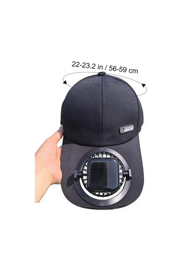 Summer Solar Powered Charging Fan Hat Adult Baseball Cap, Men Women Sun Protection Casual Wear, Built in Cooling Breeze Maker, B