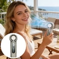 thumbnail image 1 of Partheme Ultras Miniature Small Air Conditioner Handheld Fan, Portable Wearable Mini USB Charger with Ultra Long Battery Life for Travel, White, 1 of 8