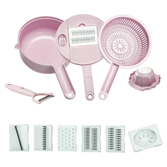 Partheme Vegetable Chopper-Potato Slicer,Vegetable Grater Food Chopper with Container Multifunctional Chopper Vegetable Cutter Slicer for Kitchen, Pink