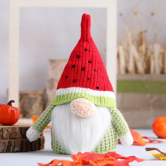 Partheme Watermelon Summer Gnome Farmhouse Tiered Tray Decor Fruit Home Kitchen Shelf Sitter Swedish Decor , Multicolor