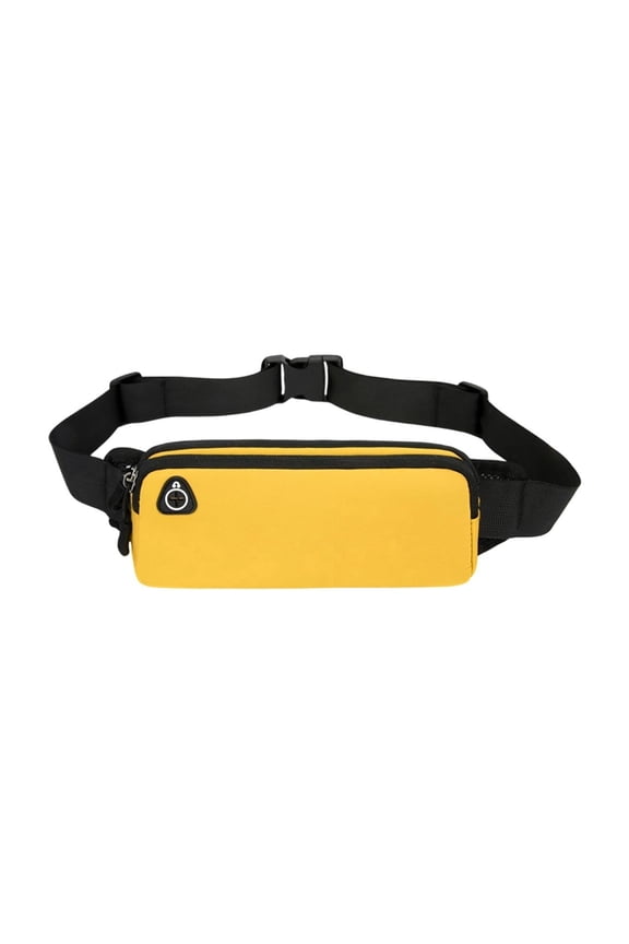 Waterproof Running Belt Bag, Multi Layer Storage Waist Pack for Jogging Hiking Travel Daily Commute, Lightweight Sport Pouch with Adjustable Strap, Yellow