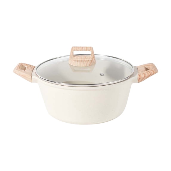 Partheme aluminium alloy Stock Pot - Cooking Pot with Visible Lid for Pasta, Soup, Spaghetti - Nonstick Thick-Bottom Deep Stockpot for Canning, Boiling, and Simmering, S