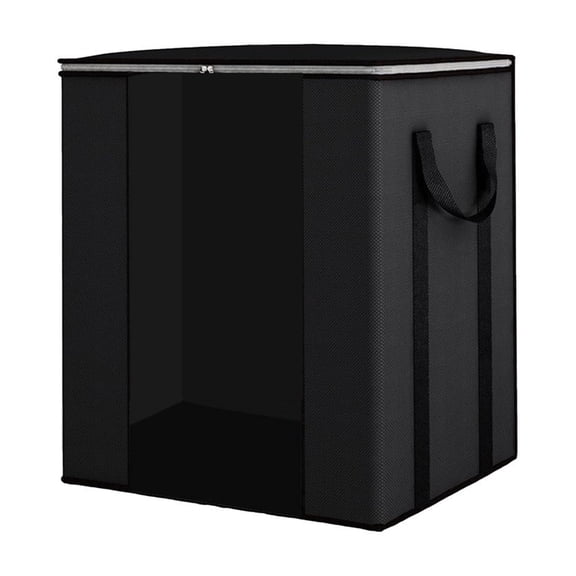 Partheme totes Storage Bags,Clothes Blanket Storage Bins Foldable Closet Organizers with Reinforced Handle for Home Dorm Storage and Organization,Fabric Bags for Organizing Comforters , Black