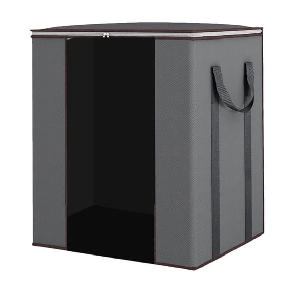 Partheme totes Storage Bags,Clothes Blanket Storage Bins Foldable Closet Organizers with Reinforced Handle for Home Dorm Storage and Organization,Fabric Bags for Organizing Comforters , Gray