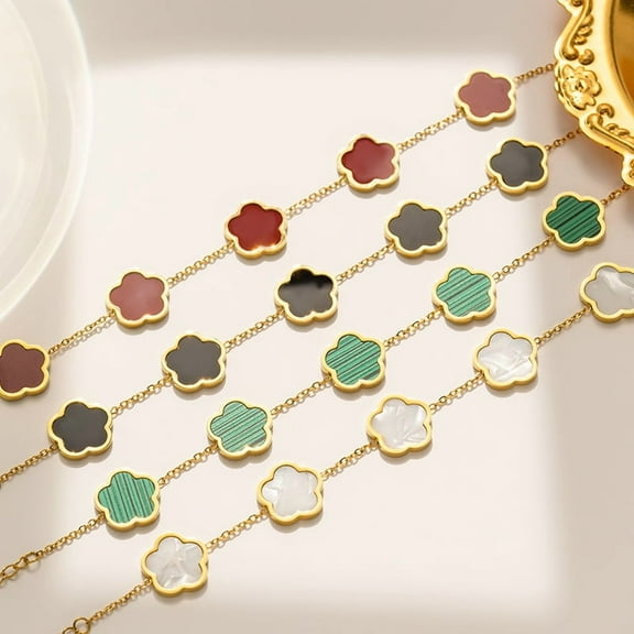 Parthenocissus Grass Flower Titanium Steel Bracelet