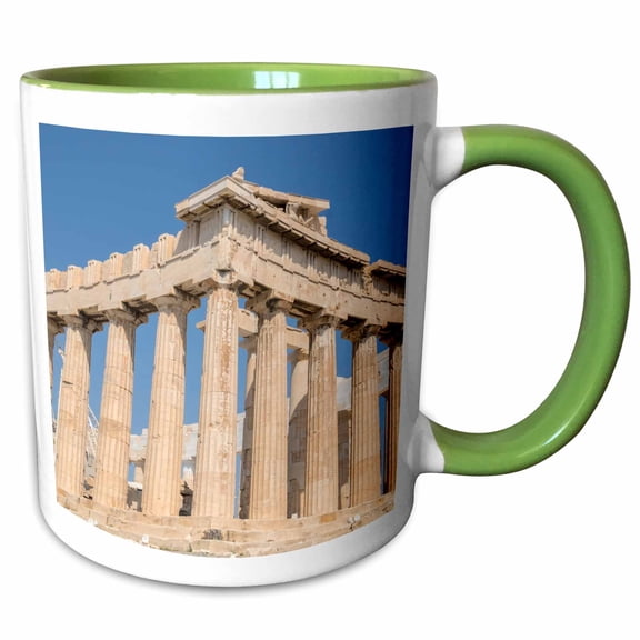 3drose, Parthenon, Acropolis, Athens, Greece, 11oz Two-tone Green Mug