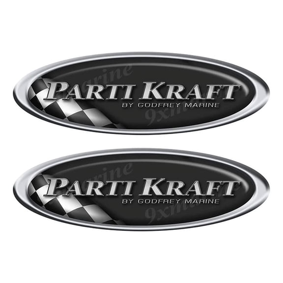 Parti Kraft Pontoon Boat Classic Racing 10" long Stickers