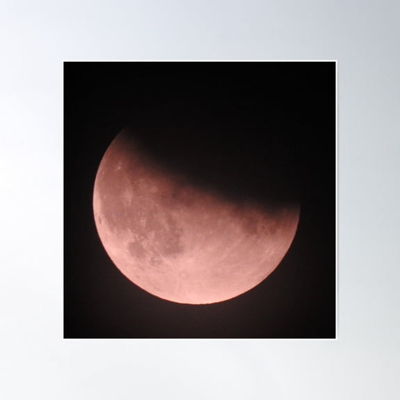 Partial Lunar Eclipse Poster Wall Art, Modern Wall Decor, 24x36 UNFRAMED