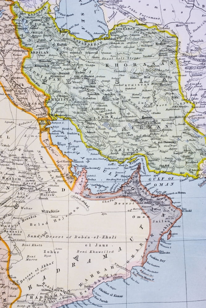 Partial Map Of Middle East Showing Red SeaPersian Gulf Horn Of Africa Gulf Of Aden In 1890S From The Citizens Atlas Of The World Published London Circa 1899 Canvas Art - Ken Welsh Design Pics (12 x 1