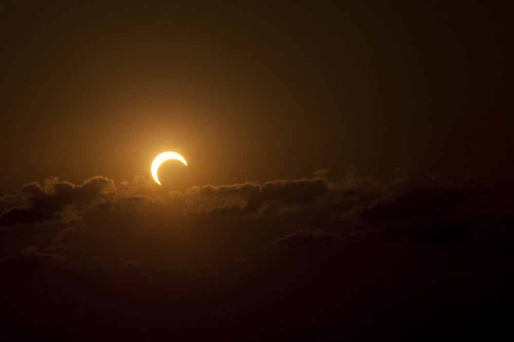 Partial Solar Eclipse Canvas Art - Phillip JonesStocktrek Images (35 x 23)