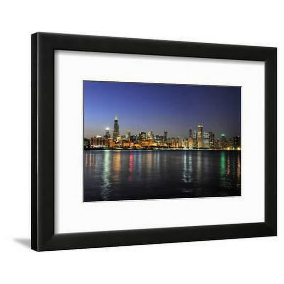 Partial View of Downtown Chicago Skyline at Dusk, Framed Art Print Wall Art by Gino Santa Maria Sold by Art.Com