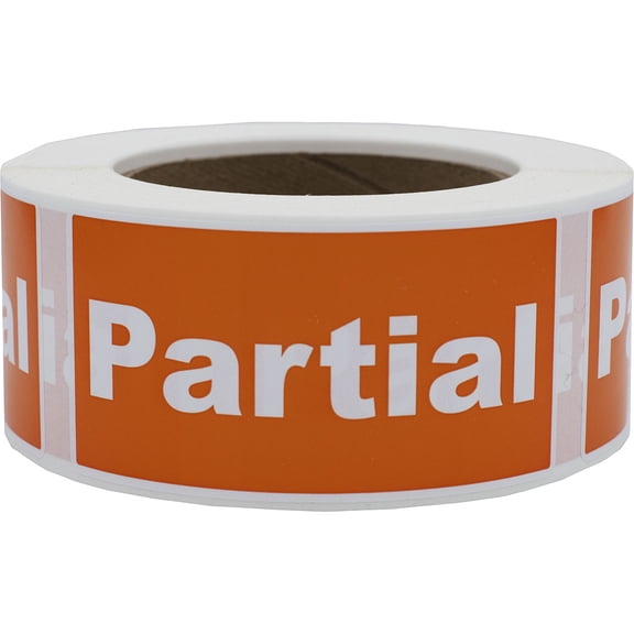 "Partial" - Warehouse Shipping Labels | 2 x 4" - 500 Pack