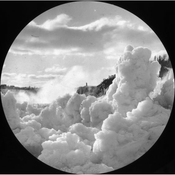 Partially-Frozen Niagara Falls, Ny State, Usa. Print By ® The Boswell Collection, Bexley Heritage Trust Mary Evans