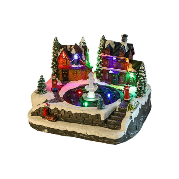 Participatory Christmas Deck Whirling Musical Decoration With LED Lighting And Water Sprinkle