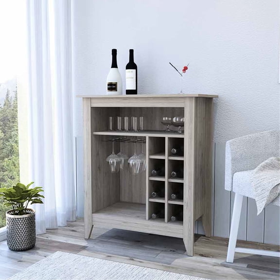 Particle Board Bar Cabinet with Wine Cubbies | Outdoor Bar, Extra Shelving