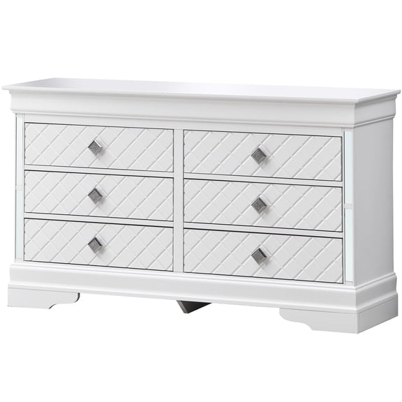 Particle Board Body - Decorative Drawer Fronts - Bedroom Setting - Metal - Guided Safe Drawers