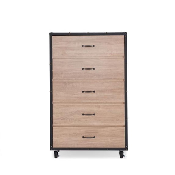 Particle Board Chest - Weathered Light Oak