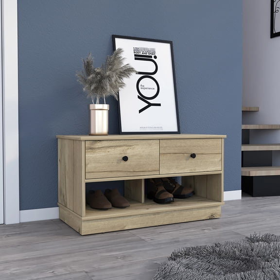 Particle Board Composition - Two Drawers with Shelves - Living Room Nook - Beautify the Corner