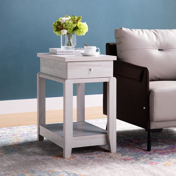 Particle Board Construction | Contemporary Accent Table for Home | Elegant Look and Handy Storage