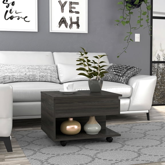 Particle Board Construction - Lift Top with Storage Function - Living Space - Rectangular Worktop