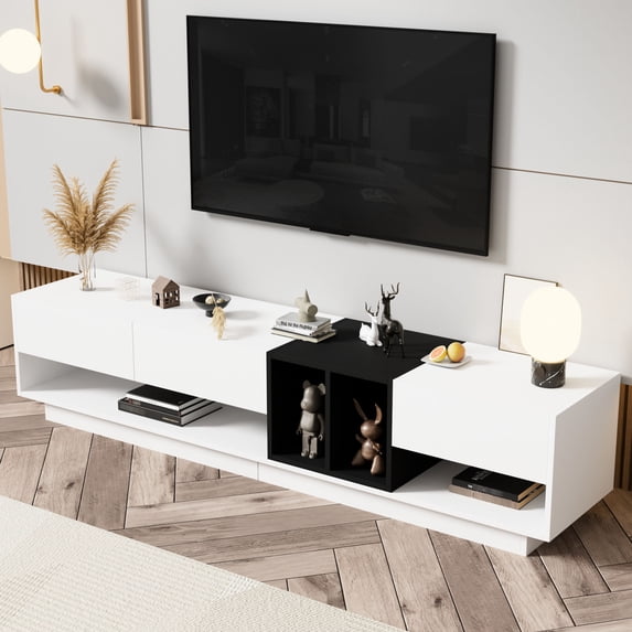 Particle Board Construction - Push - to - open Drawers - Living Room Setting - Easy Access to Stored Items
