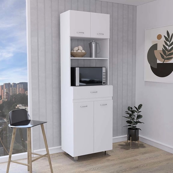 Particle Board Construction | Used in Kitchen to Store Microwave and Small Items | Provides Stable and Long - lasting Storage