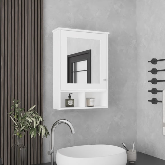 Particle Board Construction - Wall - mounted Bathroom Cabinet for Long - term Use