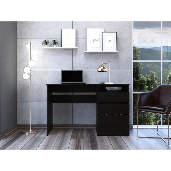 Particle Board Desk with Cubby Space / Three - Drawer Design for Office Use